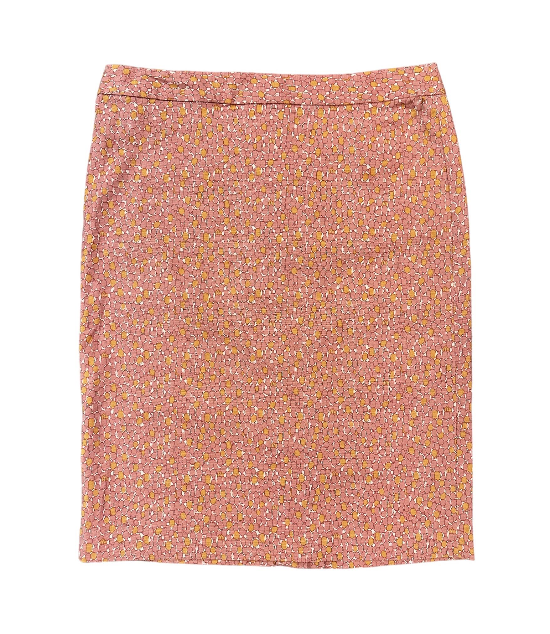 Talbots Women’s Pink Orange Floral Tulip Print Pencil Straight Skirt Stretch - 8