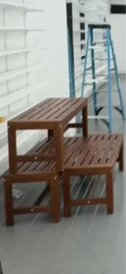 Wooden benches