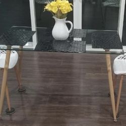 Glass Table And Chairs $225