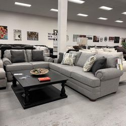 LazBoy Knox Sof a + Lovesea t Set |  made in USA | Grey Color