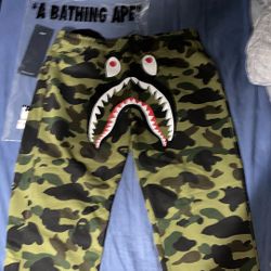 Bape (Green Camo) Jogger Pants