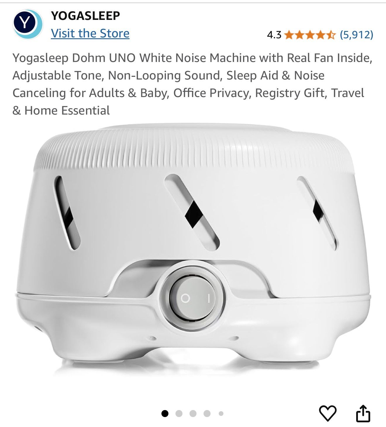 YogaSleep White Noise Machine NEW