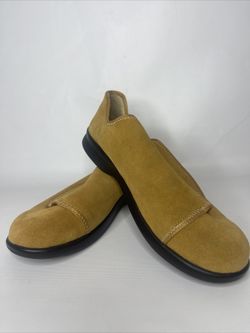Propet Mens Slip on Sz 13 Suede Leather Tan Fleeced Line