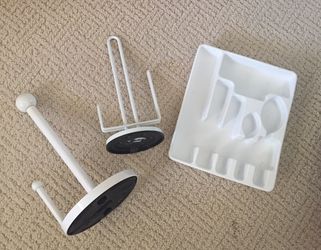 Kitchen paper towel holder and utensil holder