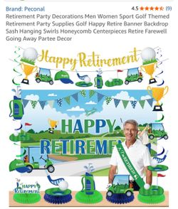 Golf Themed Retirement Party Decorations Set