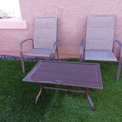 Clean Gently Used Patio Furniture 2 Chairs And A Coffee Table Asking $50 Cash Must Pick Up Broadway And APACHE BUCKEYE AZ 