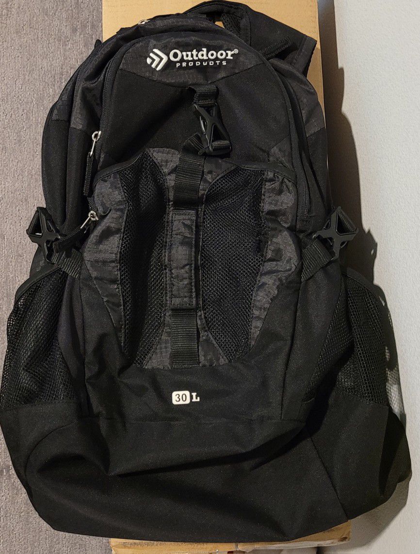 Backpack 30L Black for School Travel Hiking