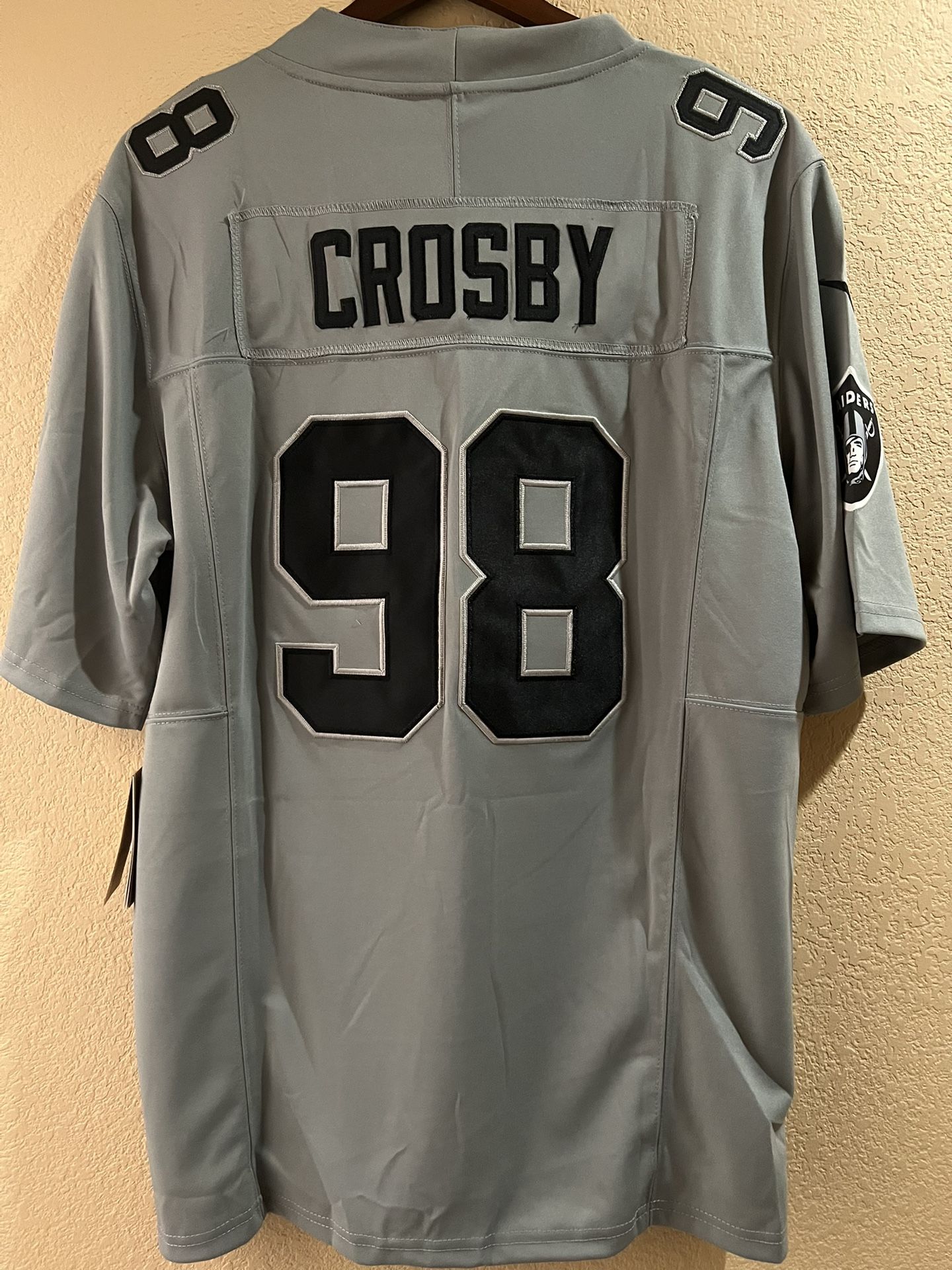Maxx Crosby #98 Las Vegas Raiders  Silver Jersey Vapor Limited Edition  Size large