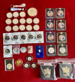 Lot 1 OZ 1 Gram GOLD 5 OZ SILVER COIN ROUND BAR Trump JESUS - SCOTTSDALE - APMEX - Bitcoin ‼️ ALL Extremely Rare COLLECTIBLE - SOLD OUT - Retired ‼️