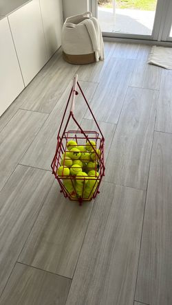 Tennis Ball Hopper Basket with Balls