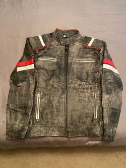 Men’s leather motorcycle jacket