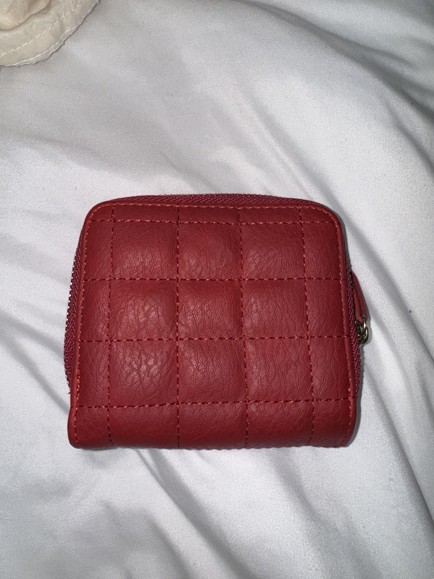 Quilted red wallet