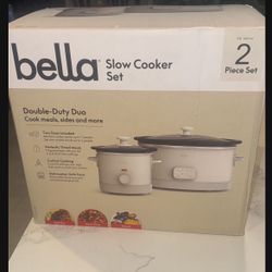 Bella 6-quart Programmable Slow Cooker with Additional 2-quart Slow Cooker Set (Brand New) 