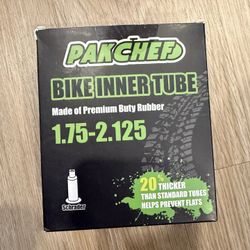 Patched Bike Inner Tube  Made from premium butyl rubber for enhanced durability and flexibility. Designed to fit tire sizes 1.75–2.125 and equipped wi