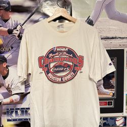 Vintage 1998 WNBA Houston Comets Back to Back Champions Champion T-Shirt Size L