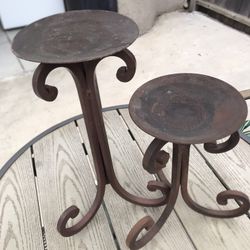 Cast Iron Candle Holders 