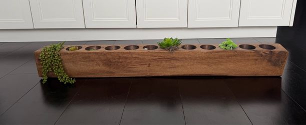 Rustic Wood Planter Box with Holes