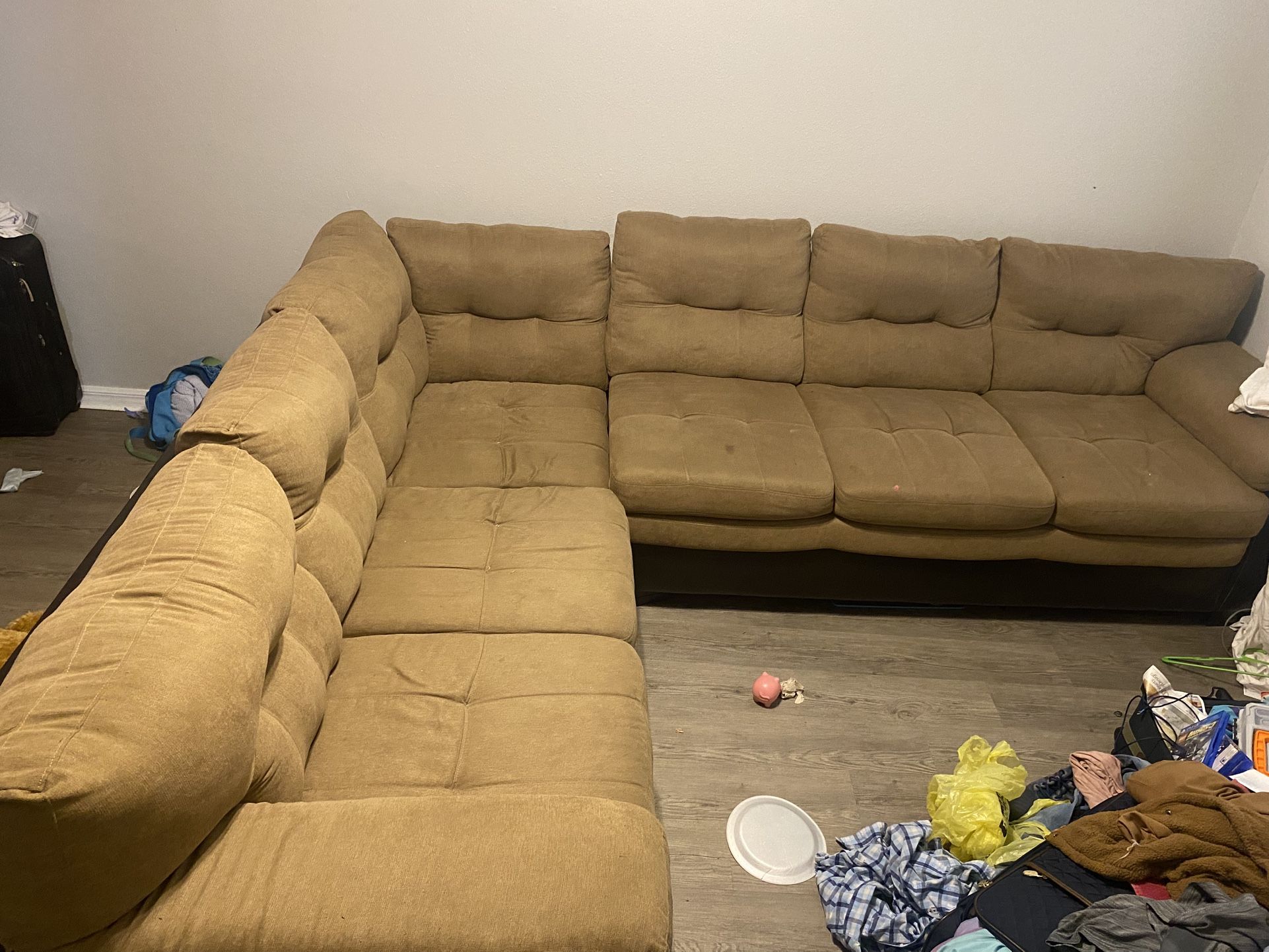 Brown And Black Sectional Couch