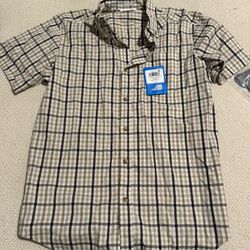 New Men’s Small Plaid Columbia Button Up Shirt 