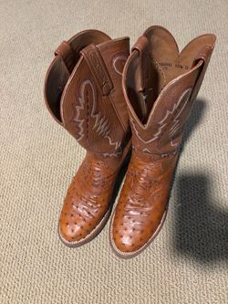 Lucchese Ostrich Quill Cowboy Workboot