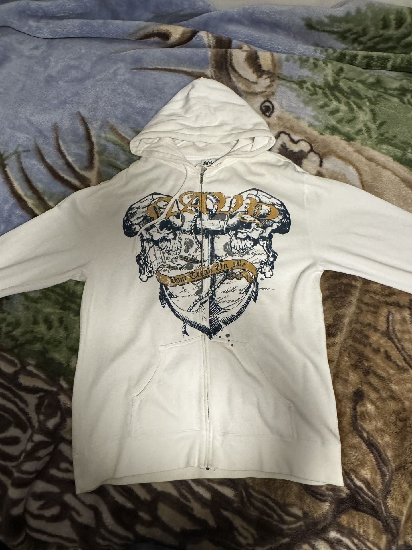 Affliction Men's White Hoodie XXL