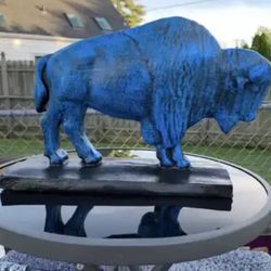 The Old Blue Buffalo Statue
