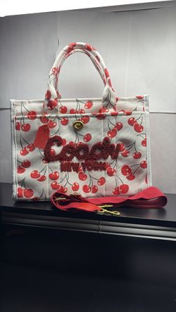 Coach Cherry-Print Canvas Cargo Tote