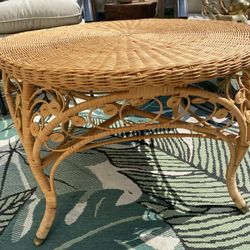 Scroll Wicker Coffee Table 