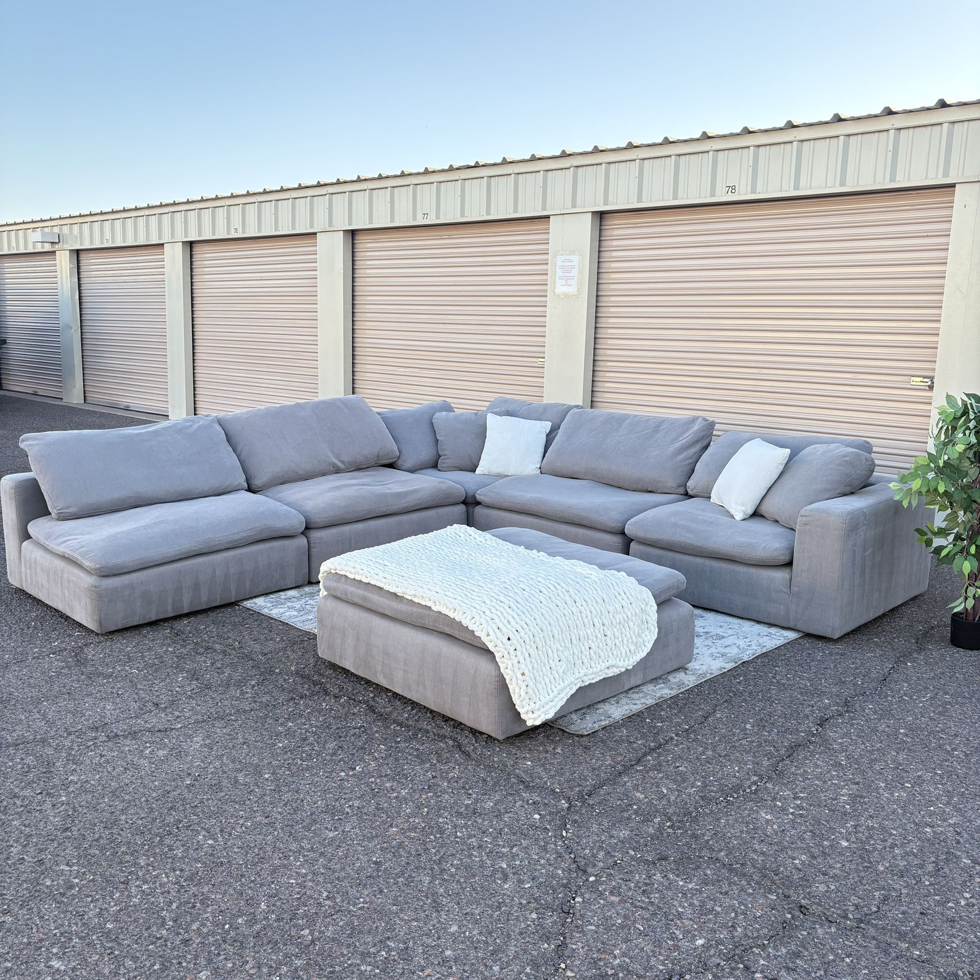 6 PC Grey Cloud Couch - Delivery