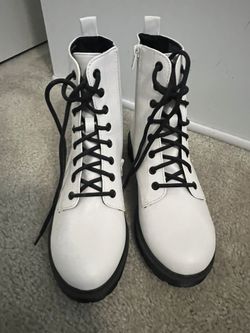 White Combat Boots