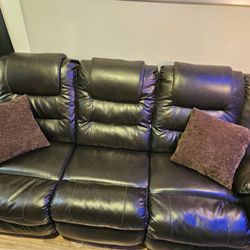 Leather Reclining Sofa 