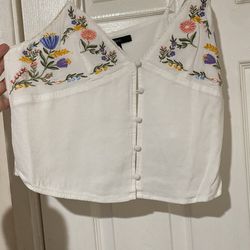 Embroidered Crop Top