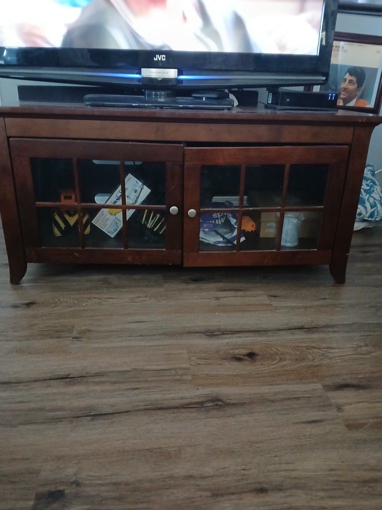 Table...currently  Have my big screen TV on It..approximately 2x4