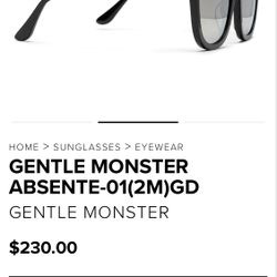 GENTLE MONSTER Sunglasses Glasses ABSENTE-01(2M)GD