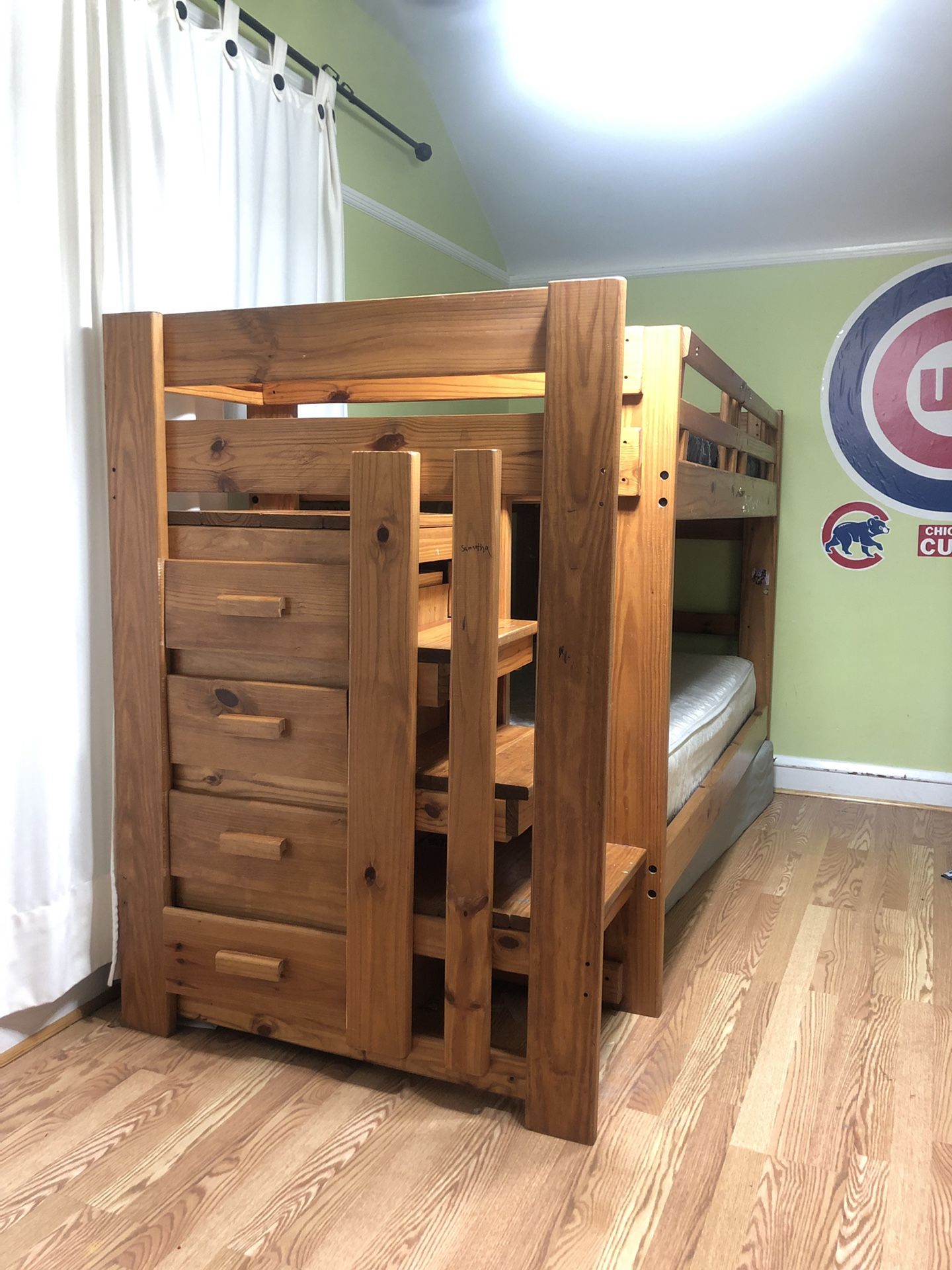 Twin bunk bed solid wood
