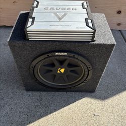 Kicker Subwoofer + Crunch Ground Pounder Amp (Clean & Loud) – $300 OBO