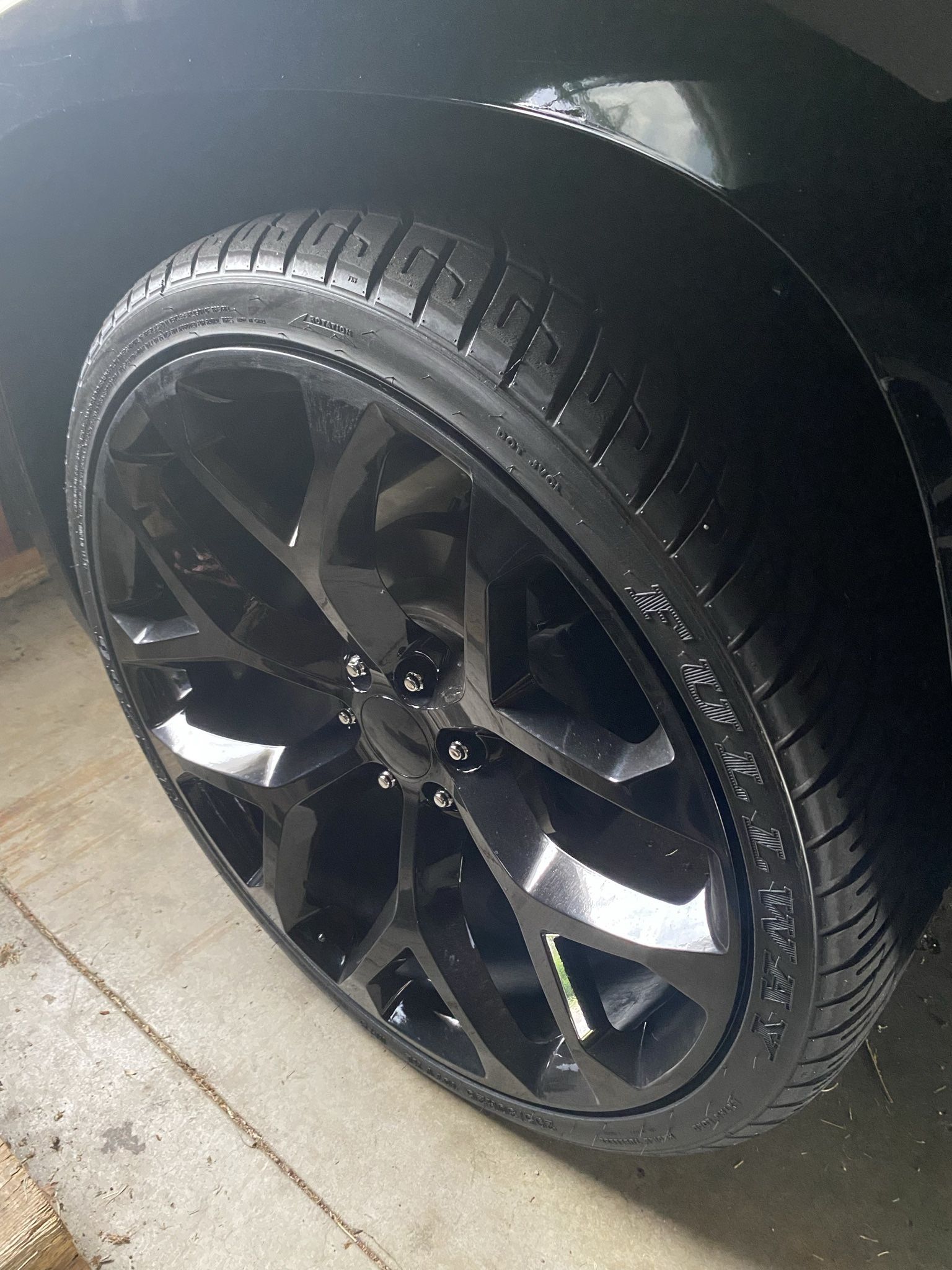 26 Inch Replica Gloss Black Snow Flake Rims With Tires