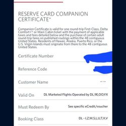 Delta Companion Certificate 