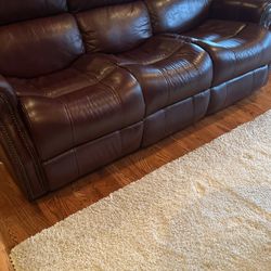 Leather Power Recliner Sofa