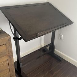 Dark Wood Adjustable Drafting Table – $140

