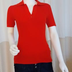 Maison Ullens Polo Style Ribbed Knit Cashmere Sweater