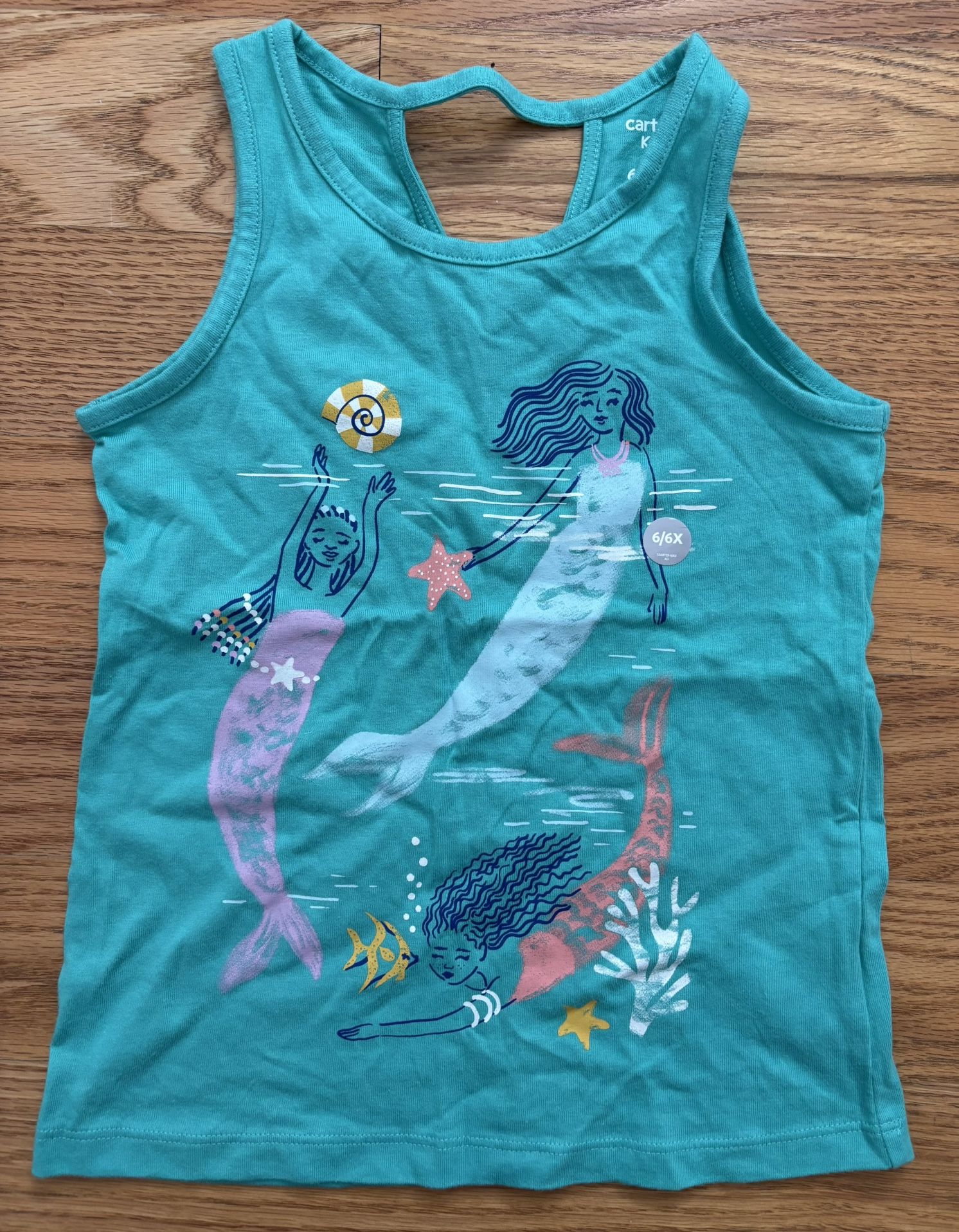 Carter’s Teal Mermaids Cotton Tank Top - 6/6X