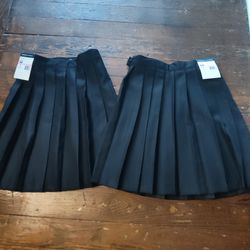 Navy Pleated Skirts