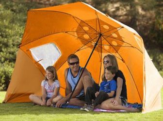 Sport-Brella Premiere XL Orange Beach Camping Umbrella with Carry Bag and Ground Stakes. Good condition. Retails $99.99