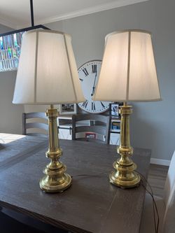 Vintage Stiffel Brass Table Lamps- Matching Pair