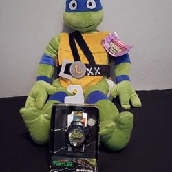 TMNT Pillow Pet And Kids Watch  Brand New 