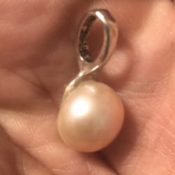 Large Fine Pink Pearl Half Inch Pendant 
