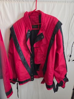 Da Imperial Red and Black Thriller-Style Jacket
