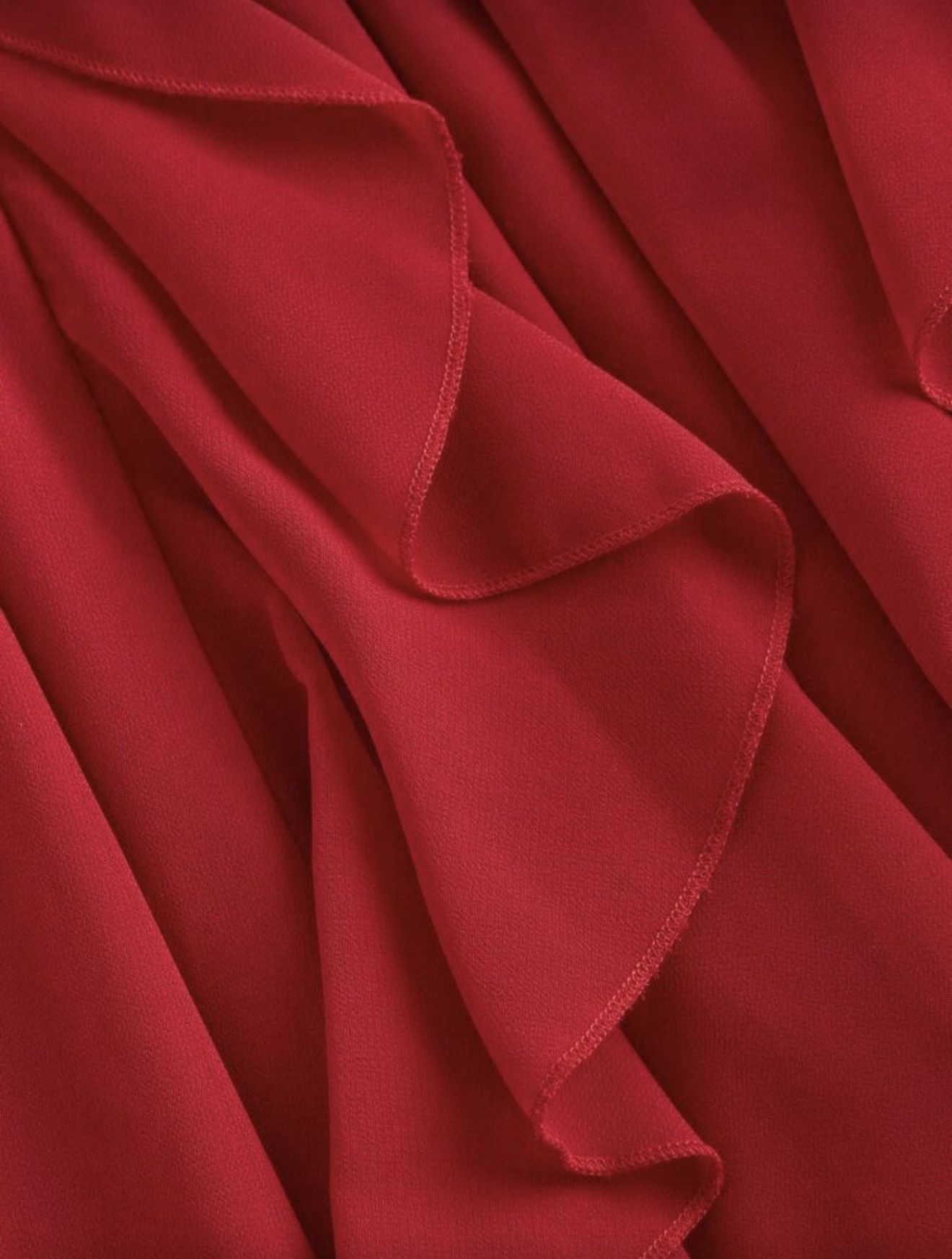 Elegant Red Midi Ruffle Dress – Brand New