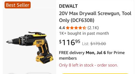 Dealt 20V drywall screw gun
